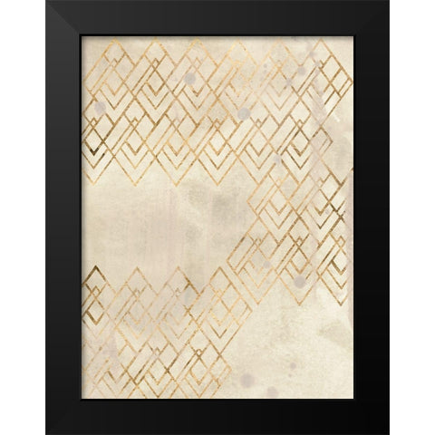 Deco Pattern in Cream IV Black Modern Wood Framed Art Print by Vess, June Erica