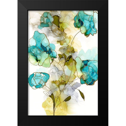Flower Facets II Black Modern Wood Framed Art Print by Goldberger, Jennifer