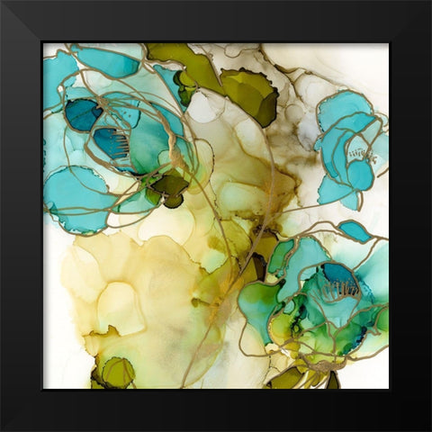 Flower Facets III Black Modern Wood Framed Art Print by Goldberger, Jennifer