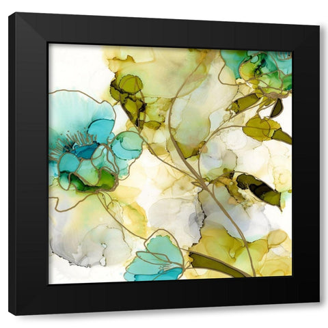 Flower Facets VI Black Modern Wood Framed Art Print with Double Matting by Goldberger, Jennifer