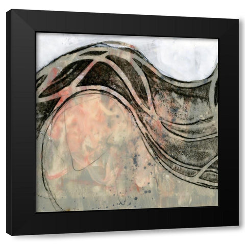 Wave Flux II Black Modern Wood Framed Art Print with Double Matting by Goldberger, Jennifer