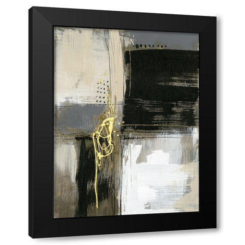 Neutral Divisions I Black Modern Wood Framed Art Print by Goldberger, Jennifer