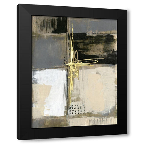 Neutral Divisions III Black Modern Wood Framed Art Print by Goldberger, Jennifer