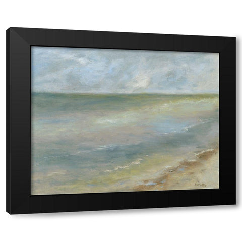 Ocean Walk I Black Modern Wood Framed Art Print with Double Matting by Wendling, Marilyn