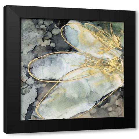 Abstracted Lily I Black Modern Wood Framed Art Print with Double Matting by Goldberger, Jennifer