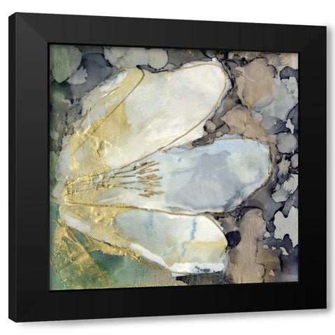 Abstracted Lily II Black Modern Wood Framed Art Print with Double Matting by Goldberger, Jennifer