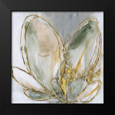 Blooming Gold I Black Modern Wood Framed Art Print by Goldberger, Jennifer