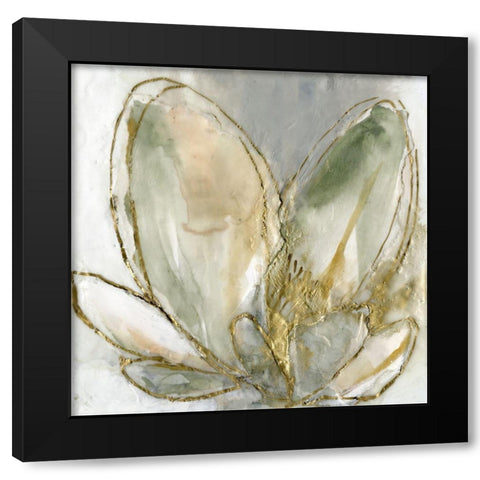 Blooming Gold I Black Modern Wood Framed Art Print by Goldberger, Jennifer