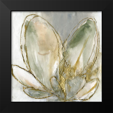 Blooming Gold I Black Modern Wood Framed Art Print by Goldberger, Jennifer