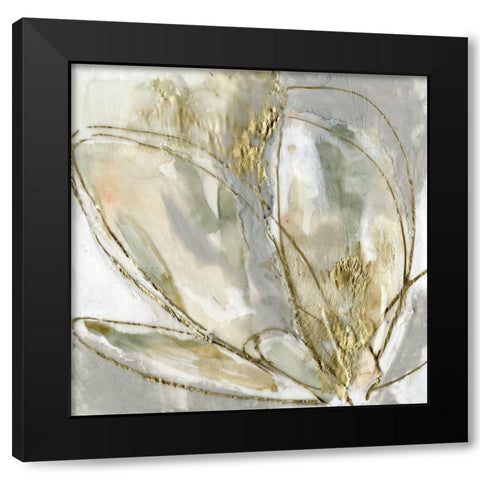 Blooming Gold II Black Modern Wood Framed Art Print with Double Matting by Goldberger, Jennifer