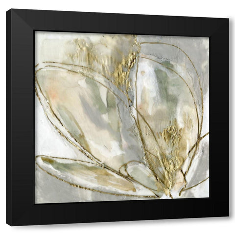 Blooming Gold II Black Modern Wood Framed Art Print by Goldberger, Jennifer