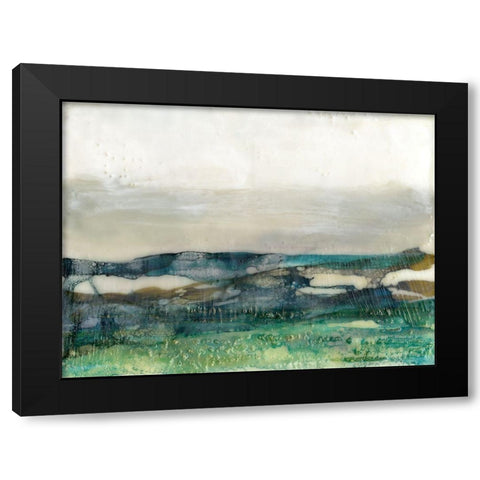 Aqua Hills I Black Modern Wood Framed Art Print by Goldberger, Jennifer