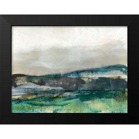 Aqua Hills II Black Modern Wood Framed Art Print by Goldberger, Jennifer