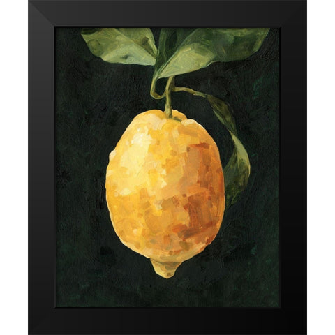 Dark Lemon I Black Modern Wood Framed Art Print by Caroline, Emma