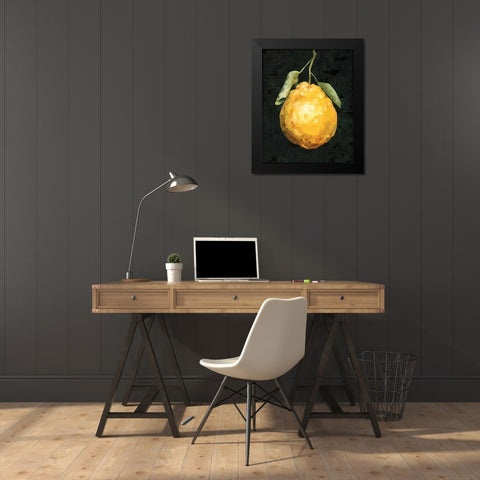 Dark Lemon II Black Modern Wood Framed Art Print by Caroline, Emma