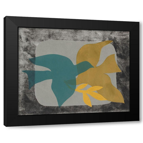 Dove Composition I Black Modern Wood Framed Art Print by Delamater, Rob