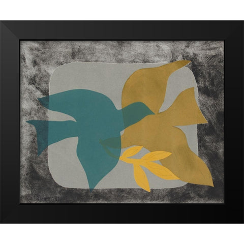 Dove Composition I Black Modern Wood Framed Art Print by Delamater, Rob