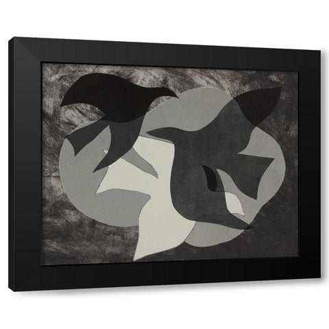Dove Composition II Black Modern Wood Framed Art Print with Double Matting by Delamater, Rob