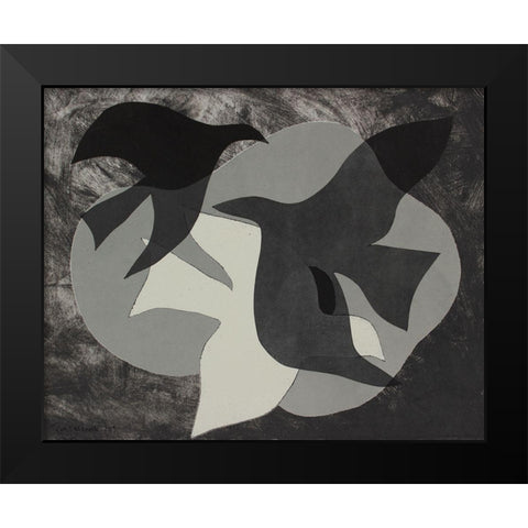 Dove Composition II Black Modern Wood Framed Art Print by Delamater, Rob