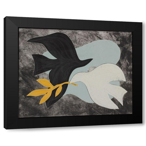 Dove Composition IV Black Modern Wood Framed Art Print by Delamater, Rob