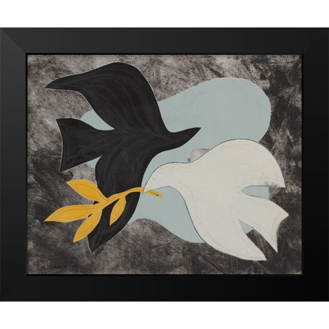 Dove Composition IV Black Modern Wood Framed Art Print by Delamater, Rob