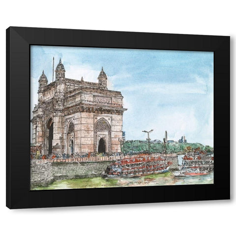 Dreaming of India I Black Modern Wood Framed Art Print with Double Matting by Wang, Melissa