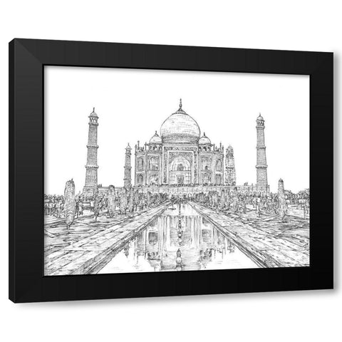 India in Black and White II Black Modern Wood Framed Art Print with Double Matting by Wang, Melissa