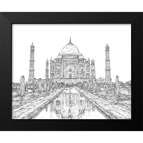 India in Black and White II Black Modern Wood Framed Art Print by Wang, Melissa