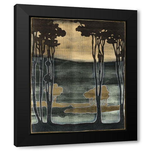 Nouveau Trees I Black Modern Wood Framed Art Print with Double Matting by Goldberger, Jennifer