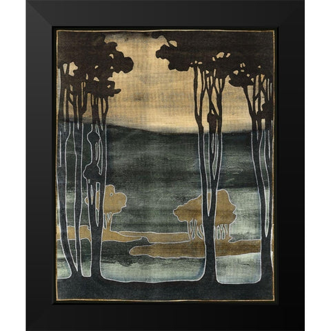 Nouveau Trees I Black Modern Wood Framed Art Print by Goldberger, Jennifer