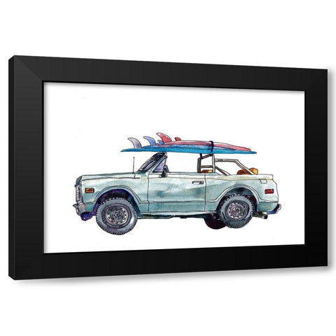 Surfin Wheels I Black Modern Wood Framed Art Print by McCreery, Paul