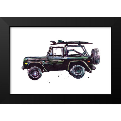 Surfin Wheels II Black Modern Wood Framed Art Print by McCreery, Paul