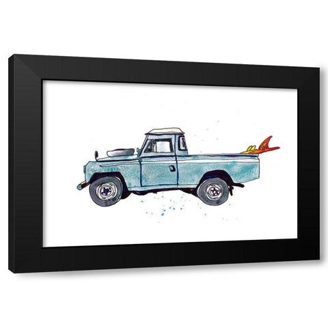 Surfin Wheels III Black Modern Wood Framed Art Print with Double Matting by McCreery, Paul