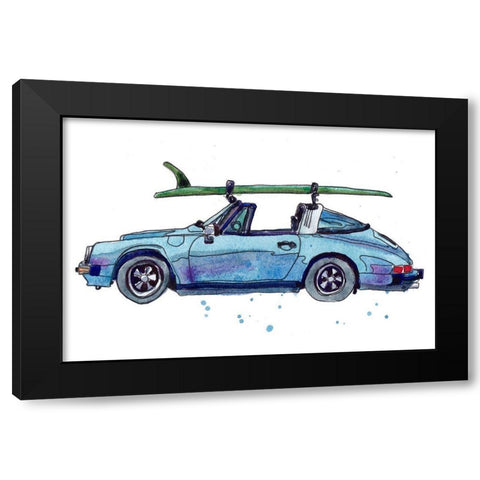 Surfin Wheels IV Black Modern Wood Framed Art Print with Double Matting by McCreery, Paul