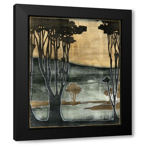 Nouveau Trees II Black Modern Wood Framed Art Print with Double Matting by Goldberger, Jennifer