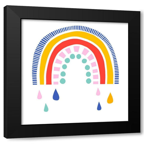 Patterned Rainbow I Black Modern Wood Framed Art Print with Double Matting by Barnes, Victoria