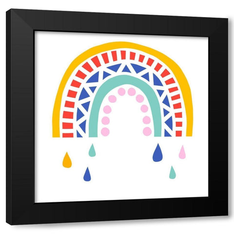 Patterned Rainbow II Black Modern Wood Framed Art Print with Double Matting by Barnes, Victoria