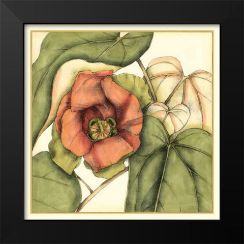 Tropical Blooms and Foliage IV Black Modern Wood Framed Art Print by Goldberger, Jennifer