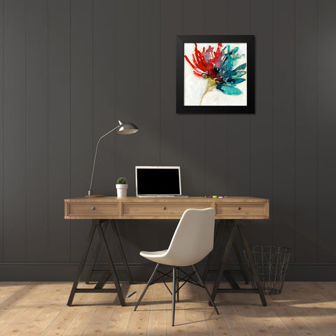 Splashed Flower I Black Modern Wood Framed Art Print by Goldberger, Jennifer