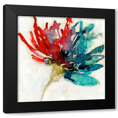 Splashed Flower I Black Modern Wood Framed Art Print with Double Matting by Goldberger, Jennifer