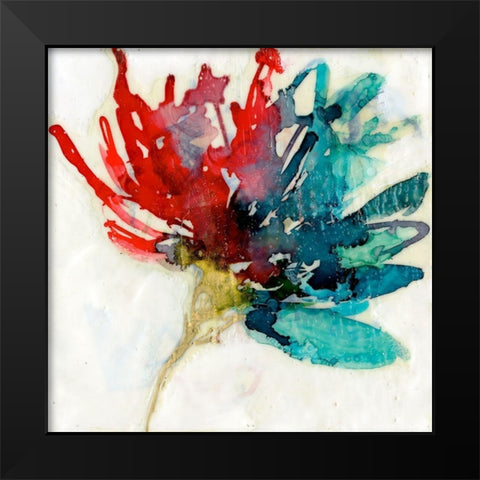 Splashed Flower I Black Modern Wood Framed Art Print by Goldberger, Jennifer