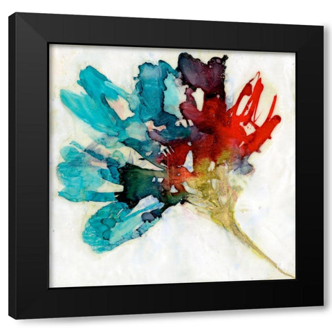 Splashed Flower II Black Modern Wood Framed Art Print with Double Matting by Goldberger, Jennifer