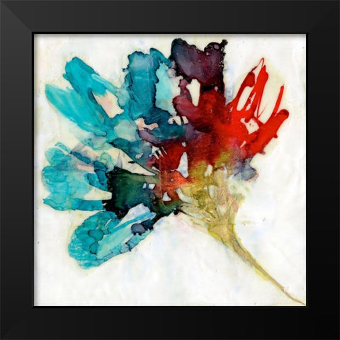 Splashed Flower II Black Modern Wood Framed Art Print by Goldberger, Jennifer