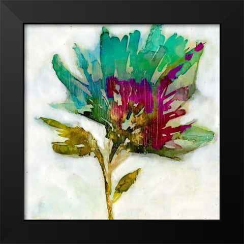 Fuchsia Splash I Black Modern Wood Framed Art Print by Goldberger, Jennifer