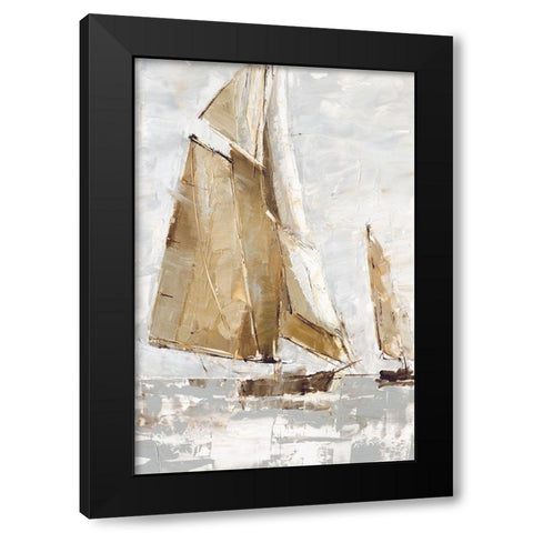 Golden Sails I Black Modern Wood Framed Art Print by Harper, Ethan