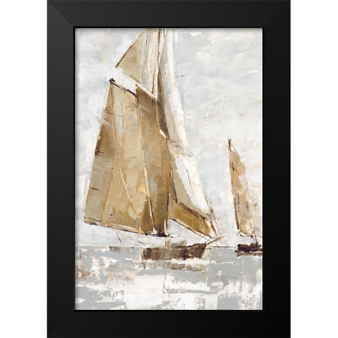 Golden Sails I Black Modern Wood Framed Art Print by Harper, Ethan
