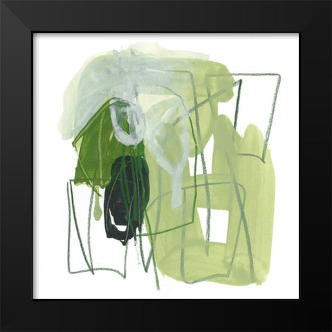 Jade Schematic II Black Modern Wood Framed Art Print by Vess, June Erica