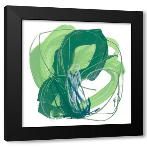 Jade Schematic IX Black Modern Wood Framed Art Print with Double Matting by Vess, June Erica