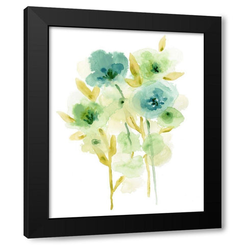 Meadow Bouquet I Black Modern Wood Framed Art Print by Vess, June Erica