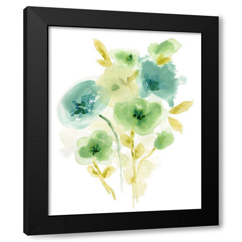 Meadow Bouquet II Black Modern Wood Framed Art Print by Vess, June Erica